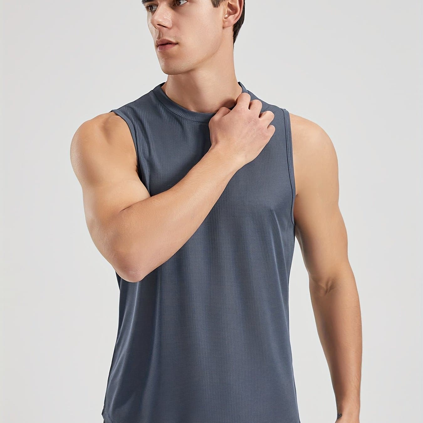 TEMU Men's Sports Vest Quick-dry Breathable Top For Fitness Running Fashion Casual Quick-dry T-shirt Ultra-lightweight Moisture-wicking