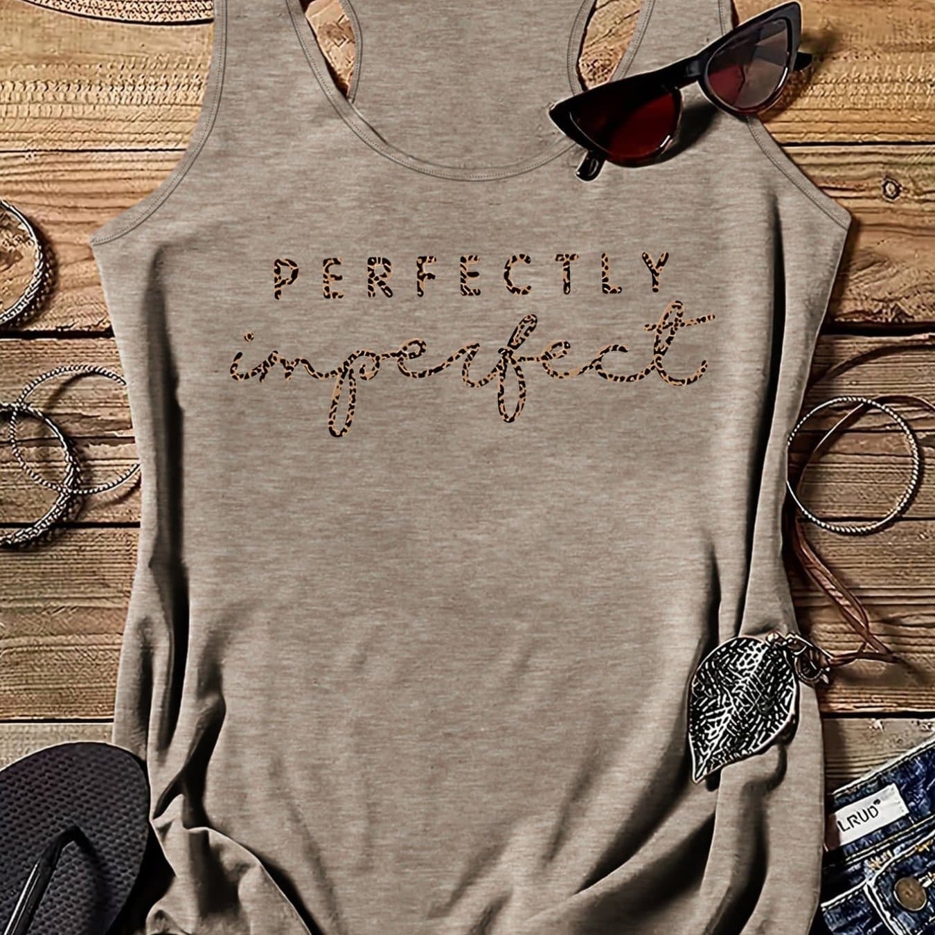TEMU Graphic Print Tank Top, Casual Crew Neck Tank Top For Summer, Women's thumbnail 2