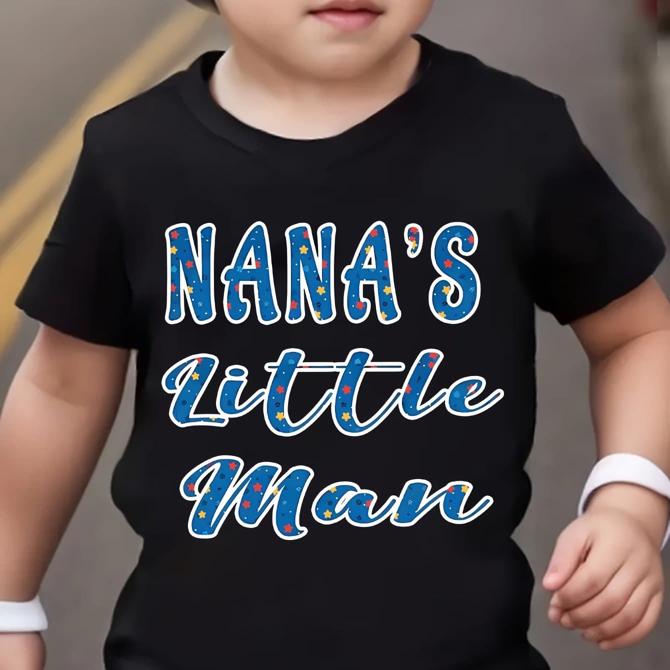 TEMU Boys Cotton T-shirt"'s Little For Man"print For Comfortable And Casual Round Neck Short Sleeves