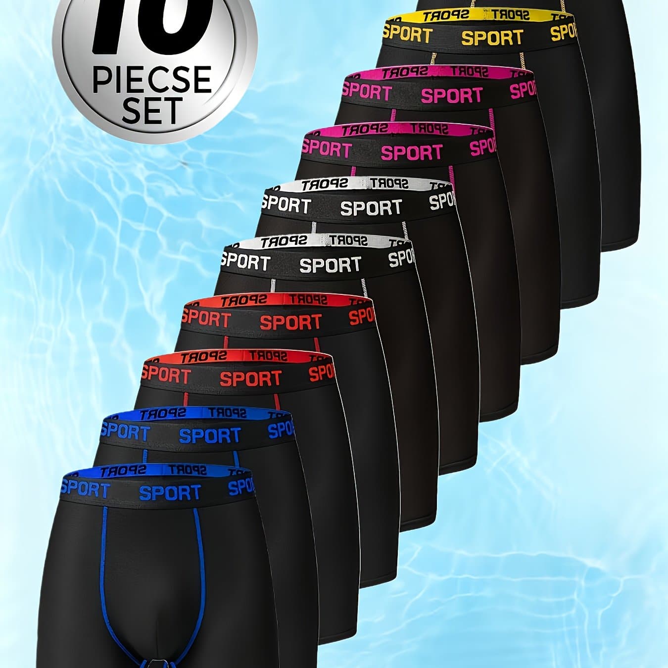 TEMU 10pcs Of Men'-color Comfortable Slim-fit Boxer Underwear, Breathable And -drying Elastic Waistband Sports Pants, Soft Men's Underwear Suitable For Spring Sports And Daily Wear.