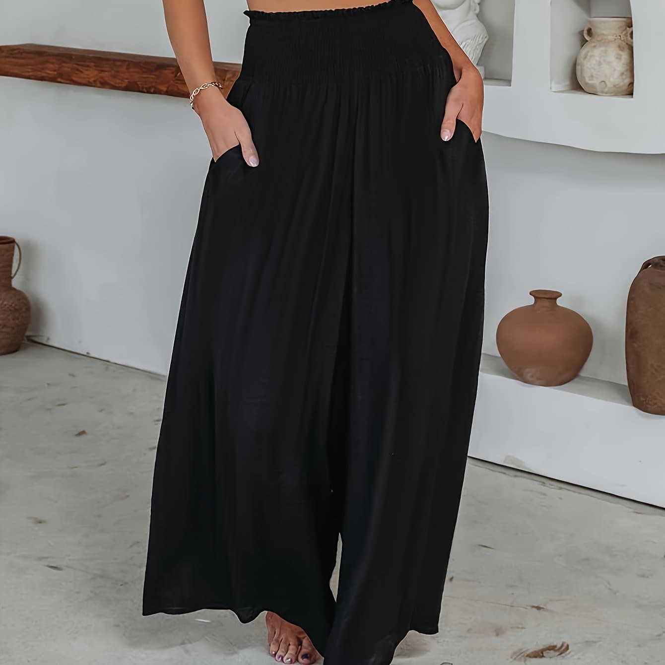 TEMU Women' Color Casual Pleated Skort