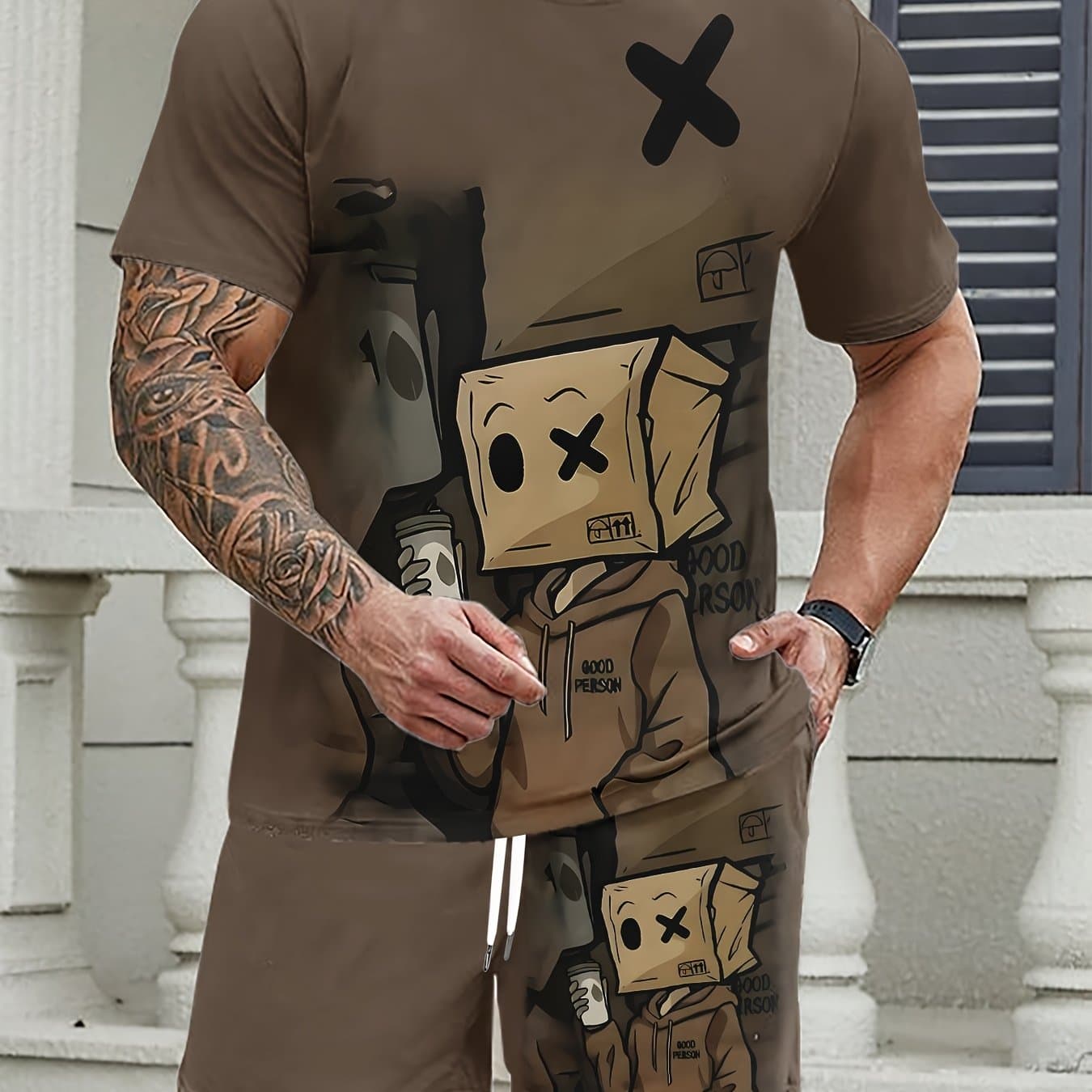 TEMU 2pcss Men's Casual Fashion Set 2pcs