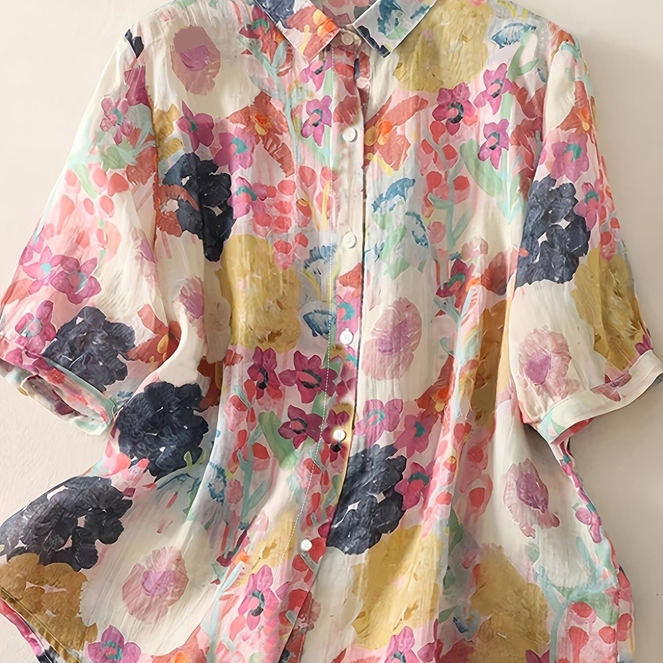 TEMU Plus Size - Plus Size - Plus Size Women's Top Casual Elegant Women Plus Size Shirt Summer
