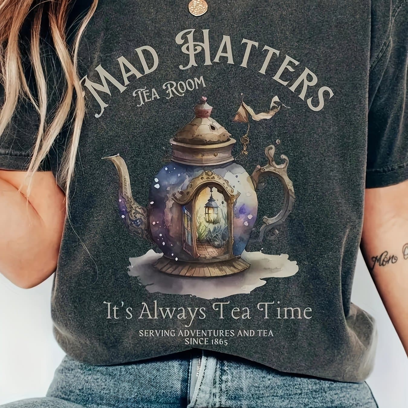 TEMU A Family In A Kettle, Letter Pattern Print Round Neck Casual Sports Short Sleeved T-shirt Fashionable Women's Clothing