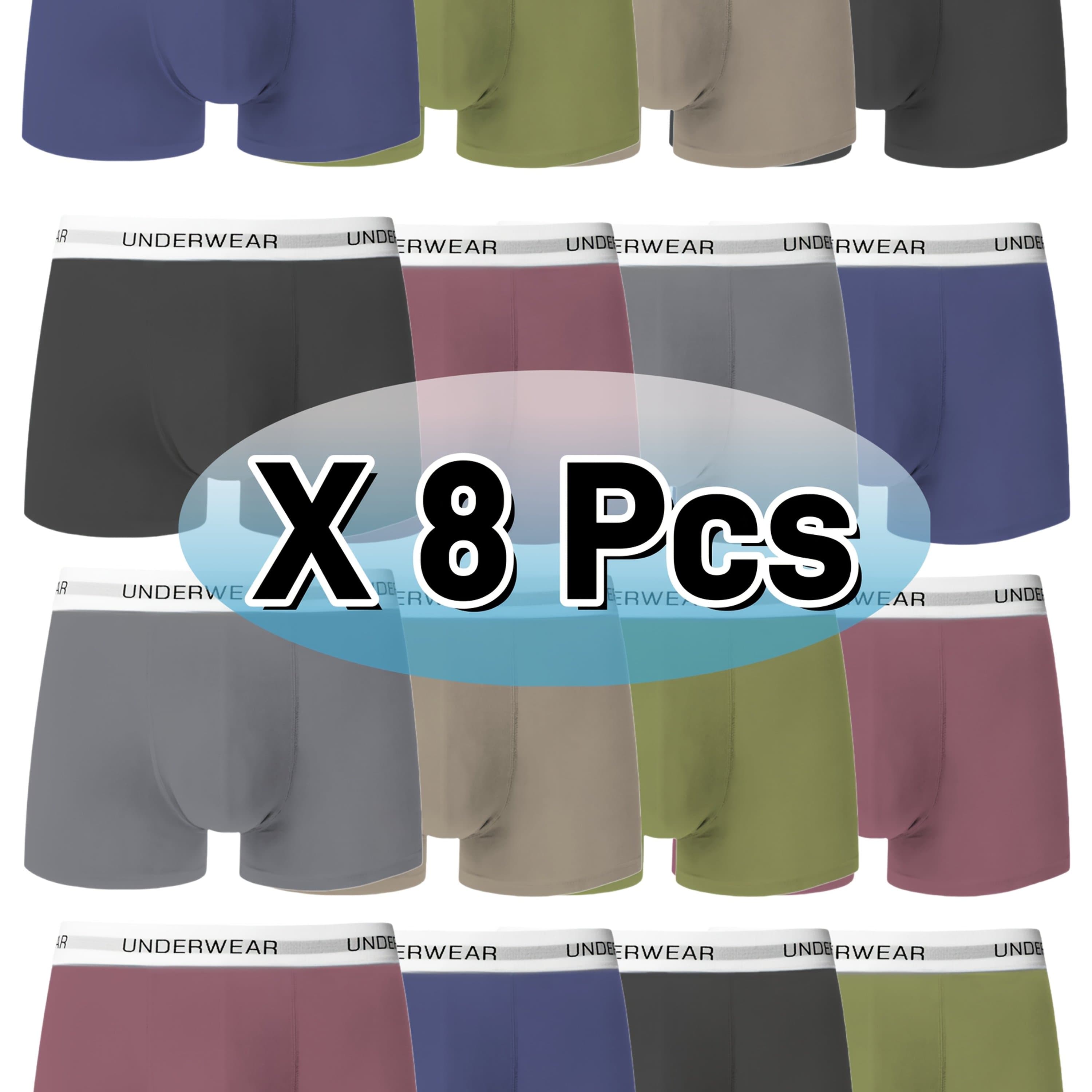 TEMU 8pcs Men's Boxer Briefs Underwear - Ultra Breathable Boxers With Flexible Waistband, Non- Briefs Suitable For & Young Men, Multipack Value (8pcs)