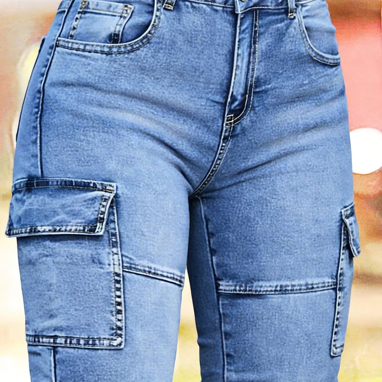 TEMU Women's Multi- Denim Shorts - Slim Fit With Stretch And Side Pockets, Machine-washable Comfortable Casual Pants, Suitable For Everyday And Formal Outfits, Perfect For Summer