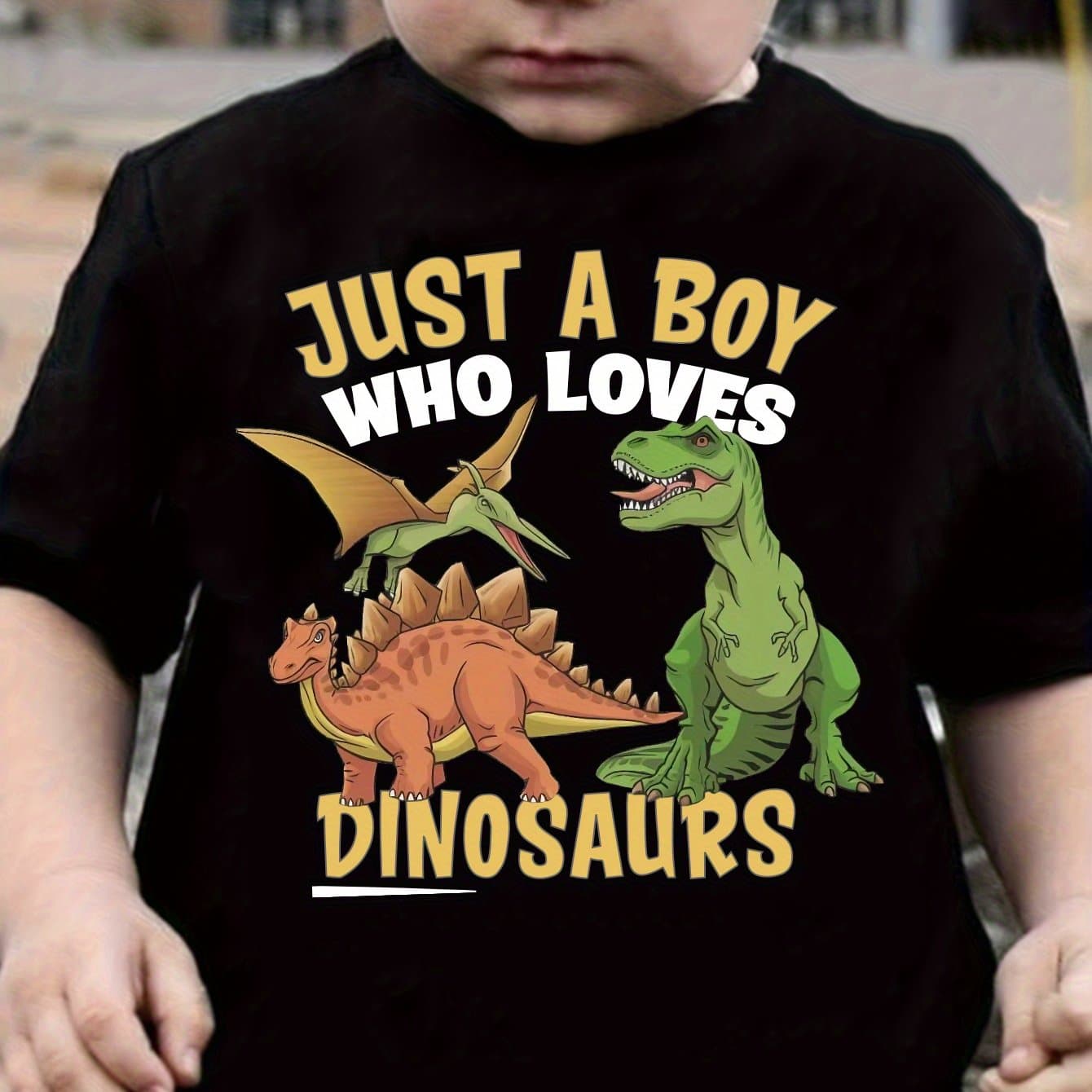 TEMU Boy Who T-shirts Featuring Dinosaurs