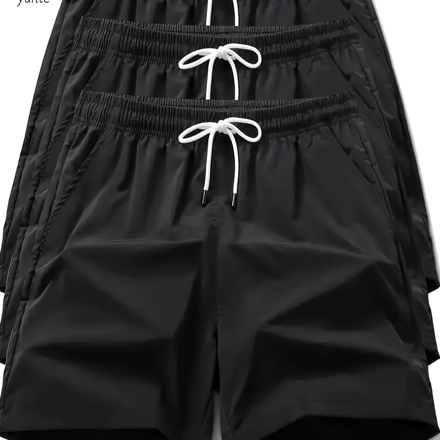TEMU 3pcs Set Men's Casual Loose Athletic Shorts, Fitness Training Shorts With Pockets Men's Lightweight Athletic Running Shorts