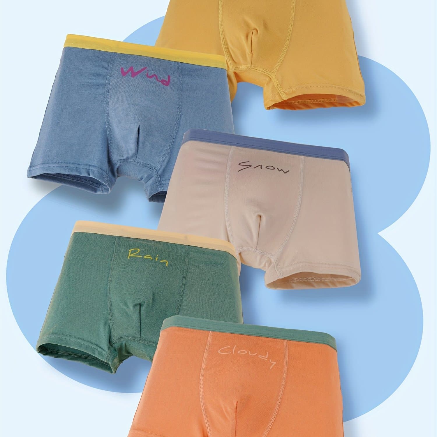 TEMU 5-pc Boys' Letter Print Briefs, Underwear, Teen Comfortable Print Underpants