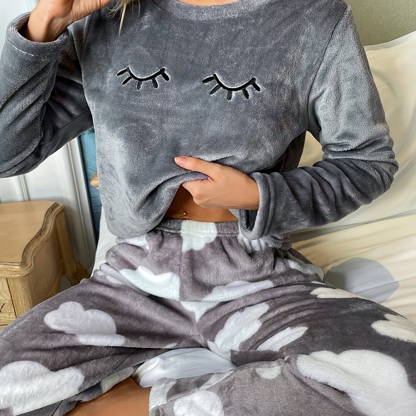 TEMU New Flannel Pajamas Women's Autumn Winter Set Women's Outwear