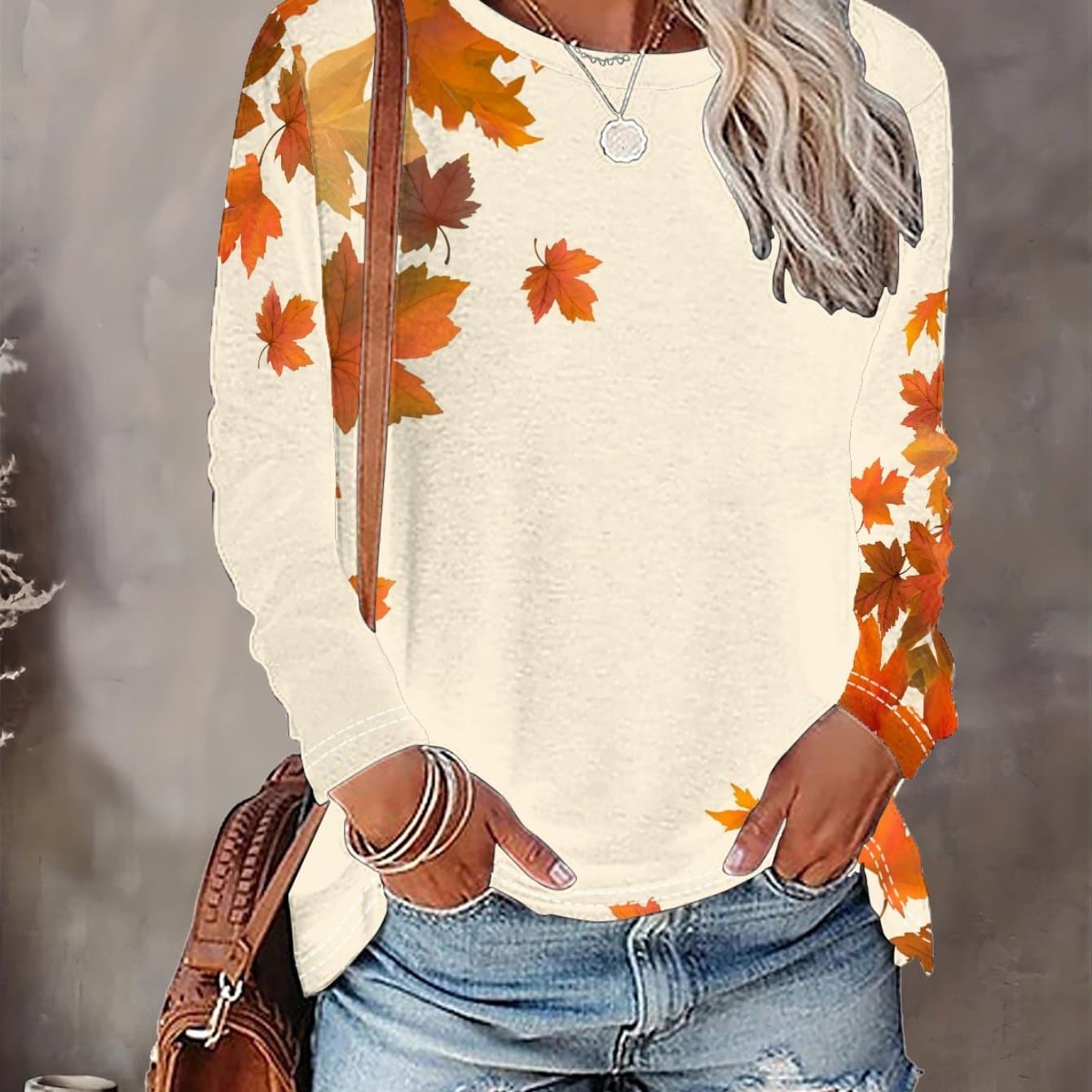 TEMU Casual Long-sleeve T-shirt For Women Featuring A Graphic 3d Design - Ideal For Spring And Autumn, Made From Soft And Comfy Material, With Fit, Suitable For Everyday Use