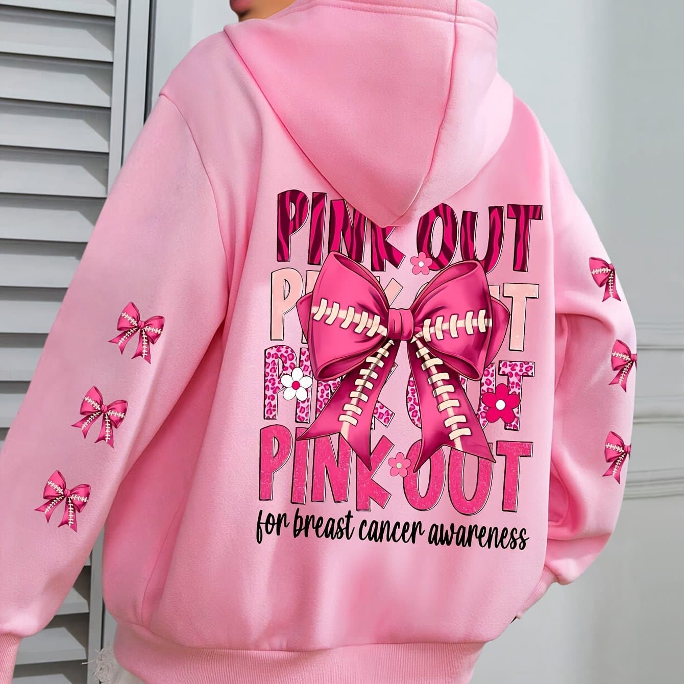 TEMU Plus Size - Plus Size - Hoodie With A Bow Pattern