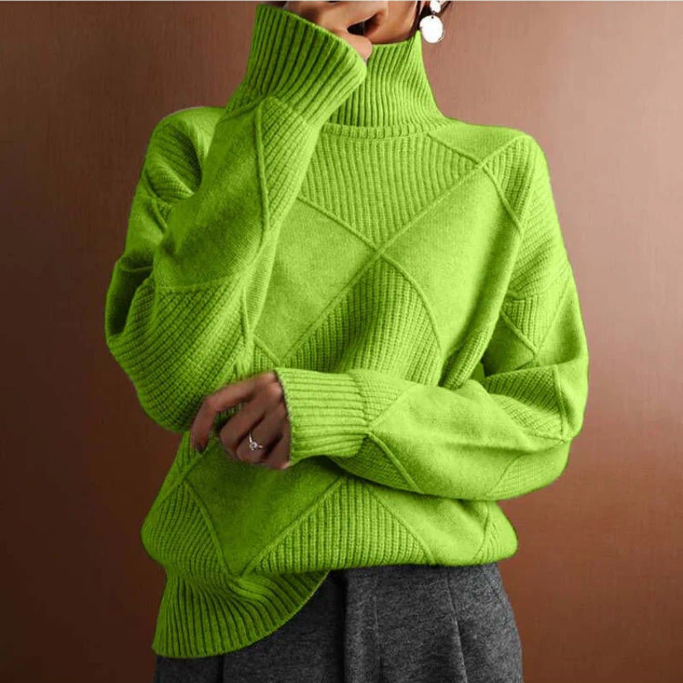 TEMU Directional Casual Solid Color Sweater