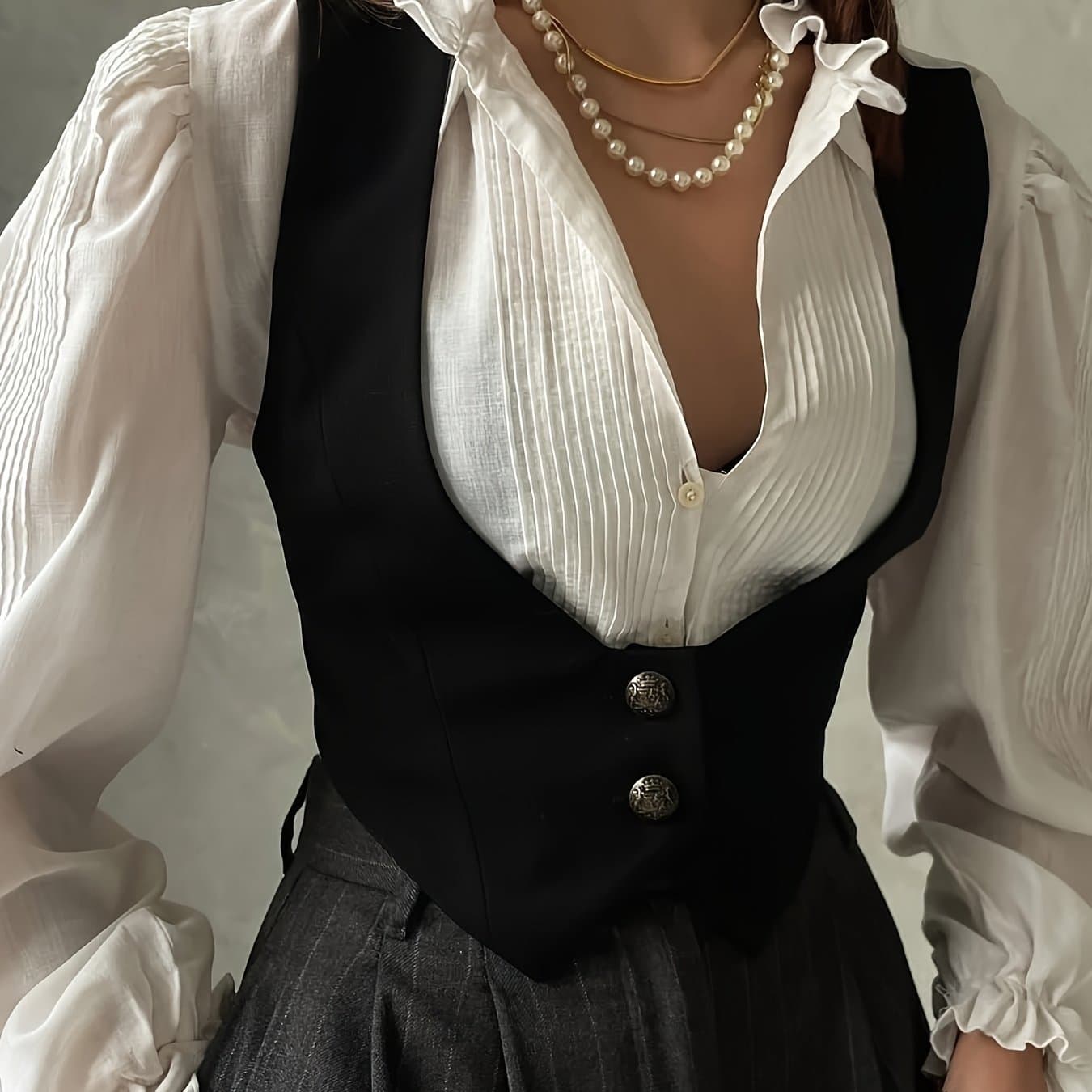 TEMU Trendy Solid Color Vest Jacket