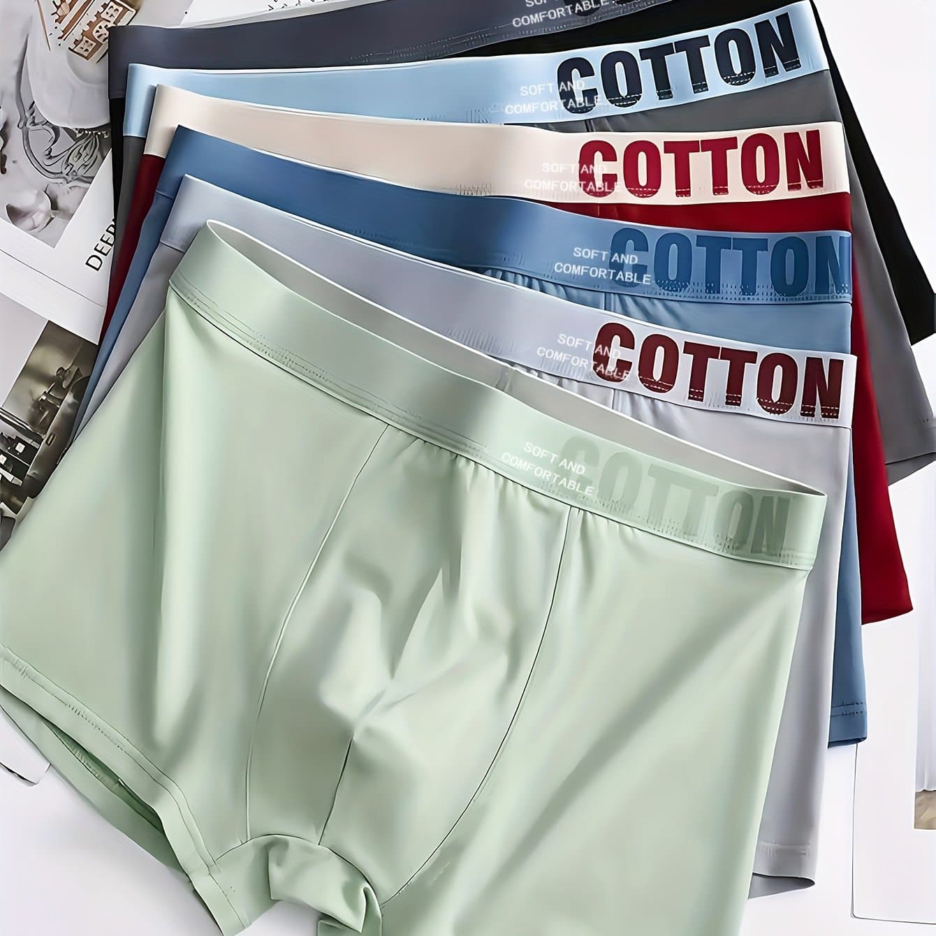 TEMU 6 Pairs Of Men's Briefs, Men's Shorts, Comfortable And Breathable