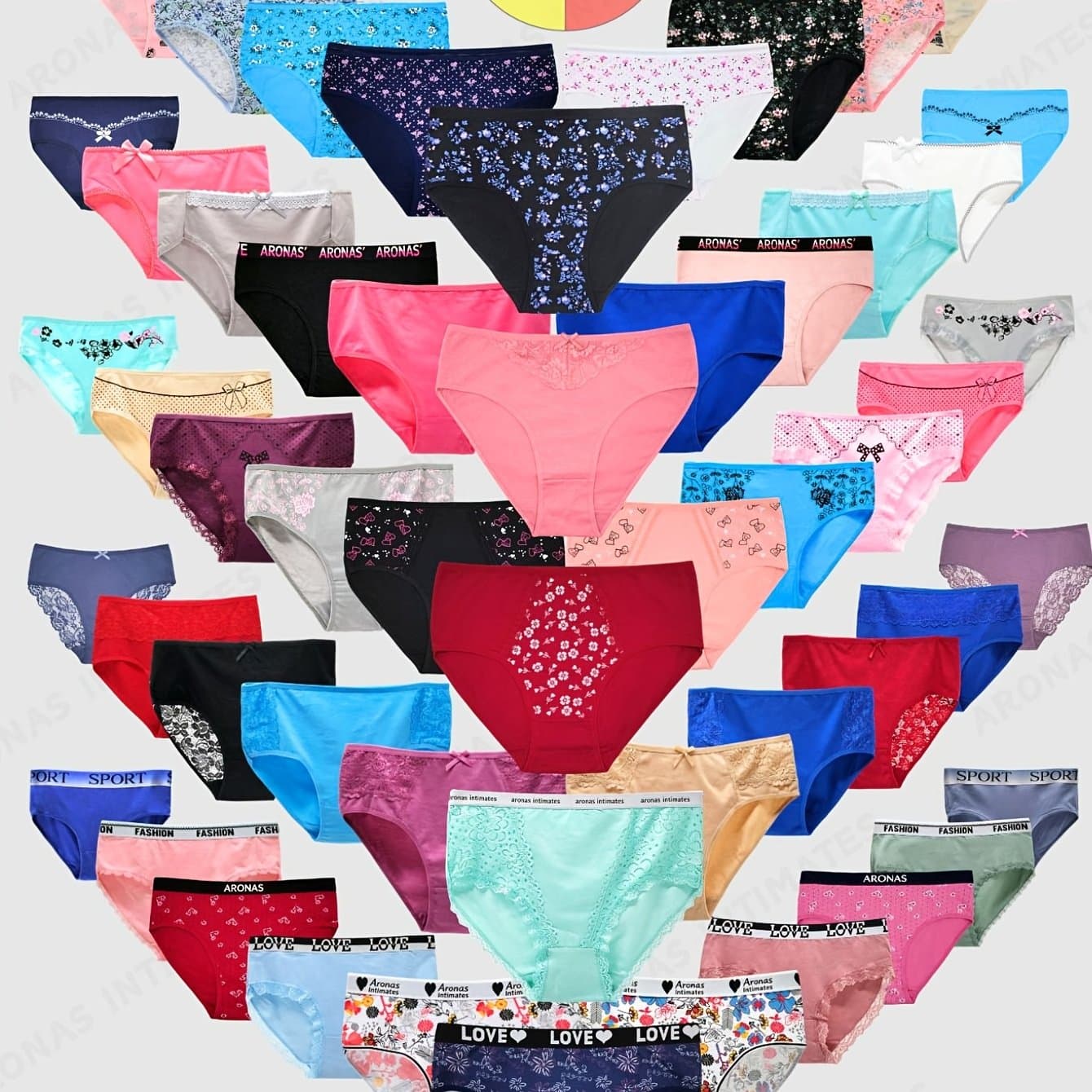 TEMU 18pcs/ Pack Assorted Lace Women's Plus Size Panties