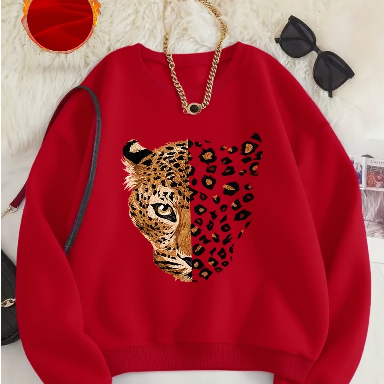 TEMU Pattern-printed Sweatshirts, Autumn And Neck Casual Sweatshirts, Women's Clothing
