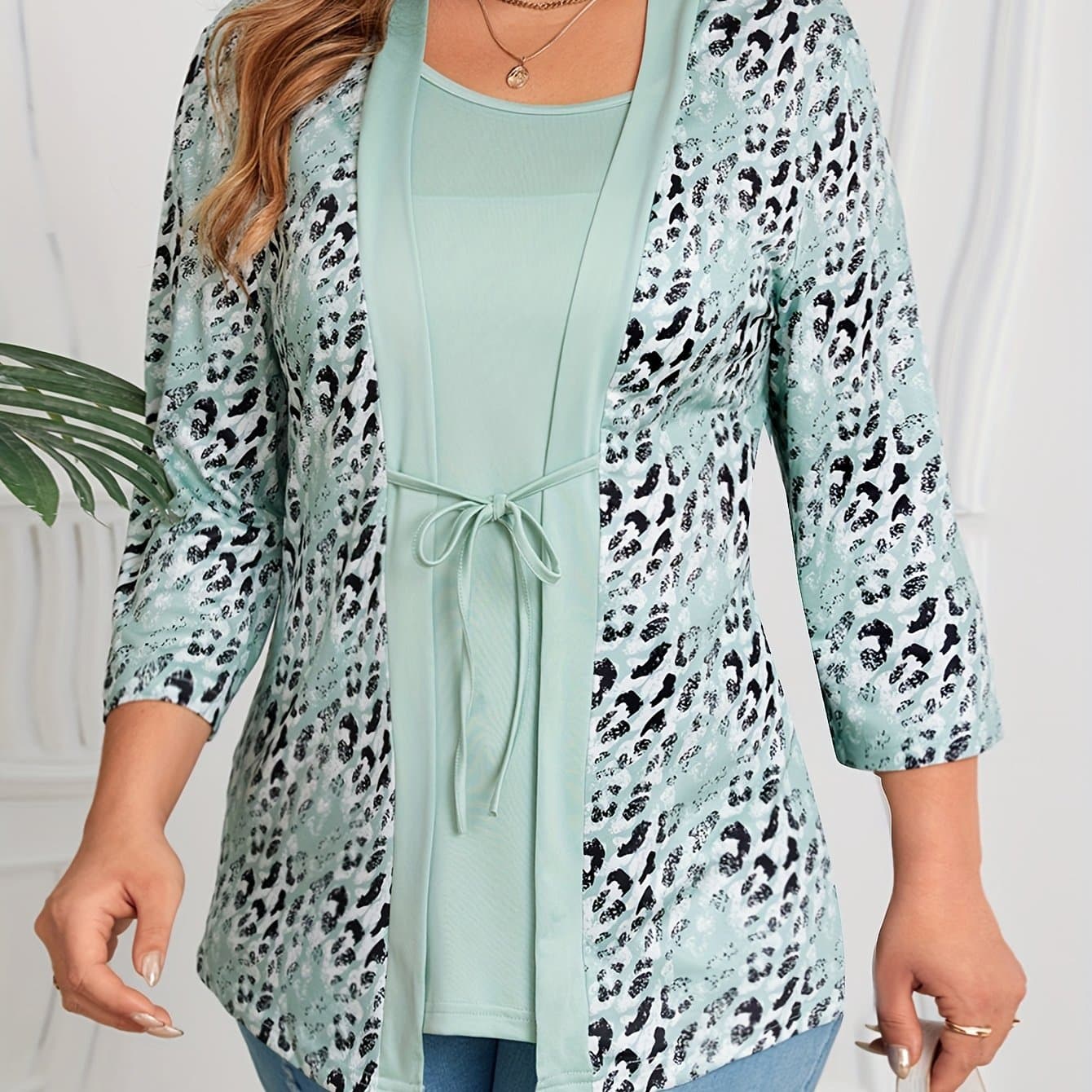 TEMU Plus Size, Plus Size 2-in-1 Look Top