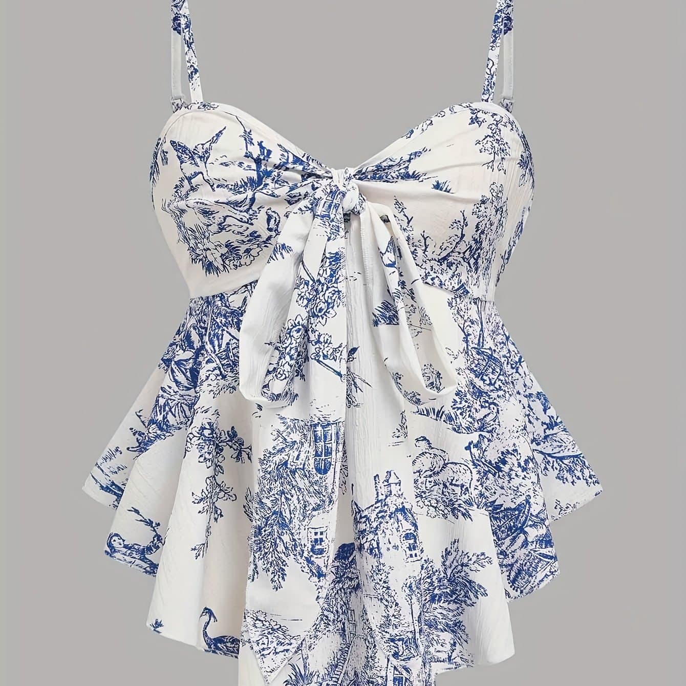 TEMU Summer Vintage Elegant And White Bow Front Strap Top, Suitable For Vacation, Commuting, And Daily Wear, Strapless Camisole Shirt