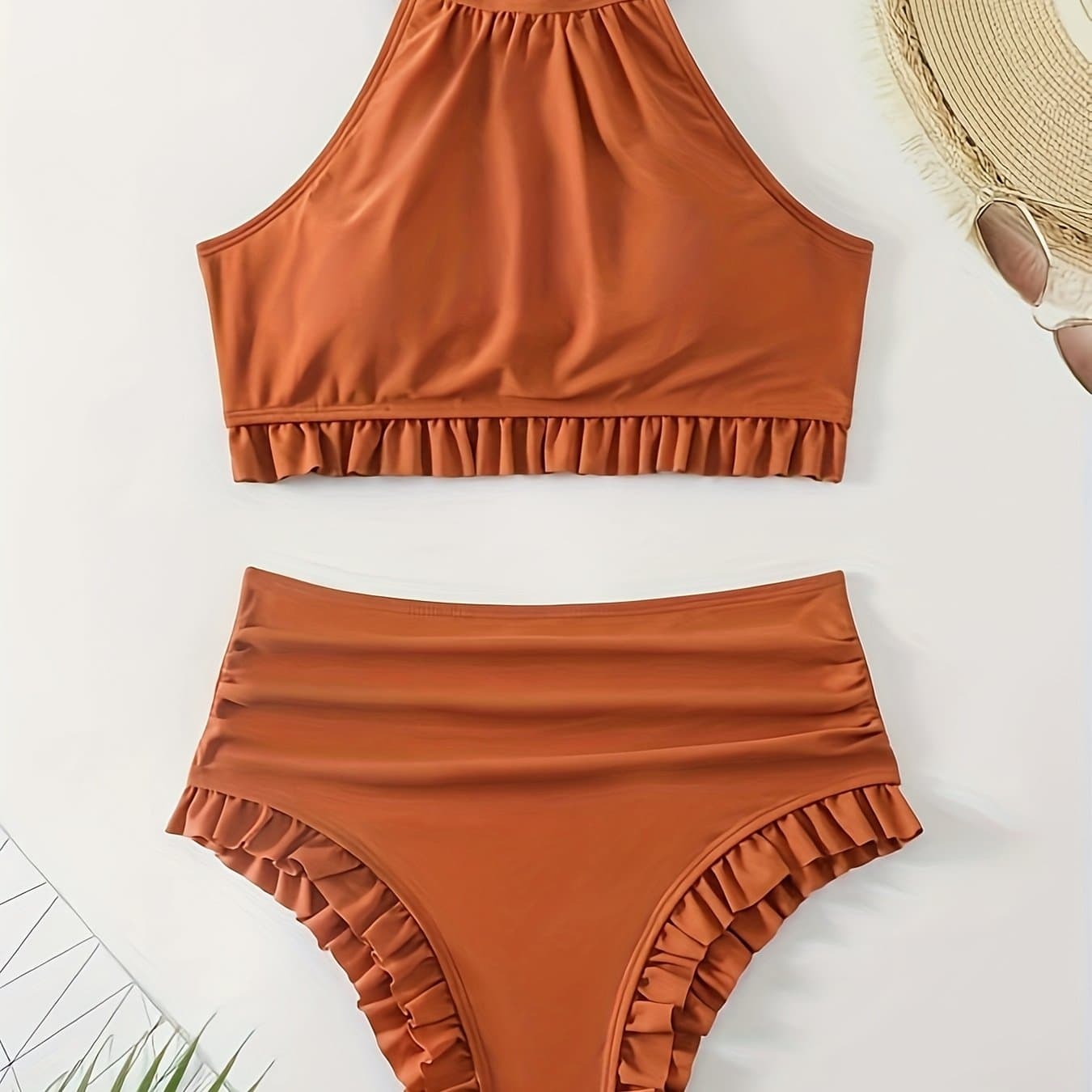 TEMU Women's High-waist Tankini Swimsuit Set