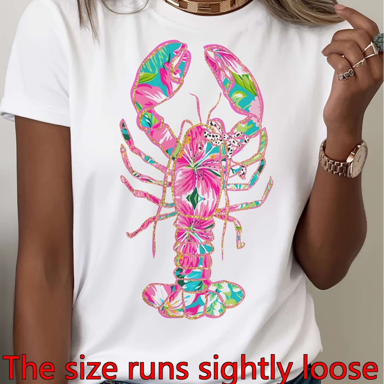 TEMU Pretty Summer Must-have New Product | Comfortable And Casual Tee For Women, Soft Round Neck, Short Sleeve, Suitable For Spring And Summer, Fit For Spring And Events