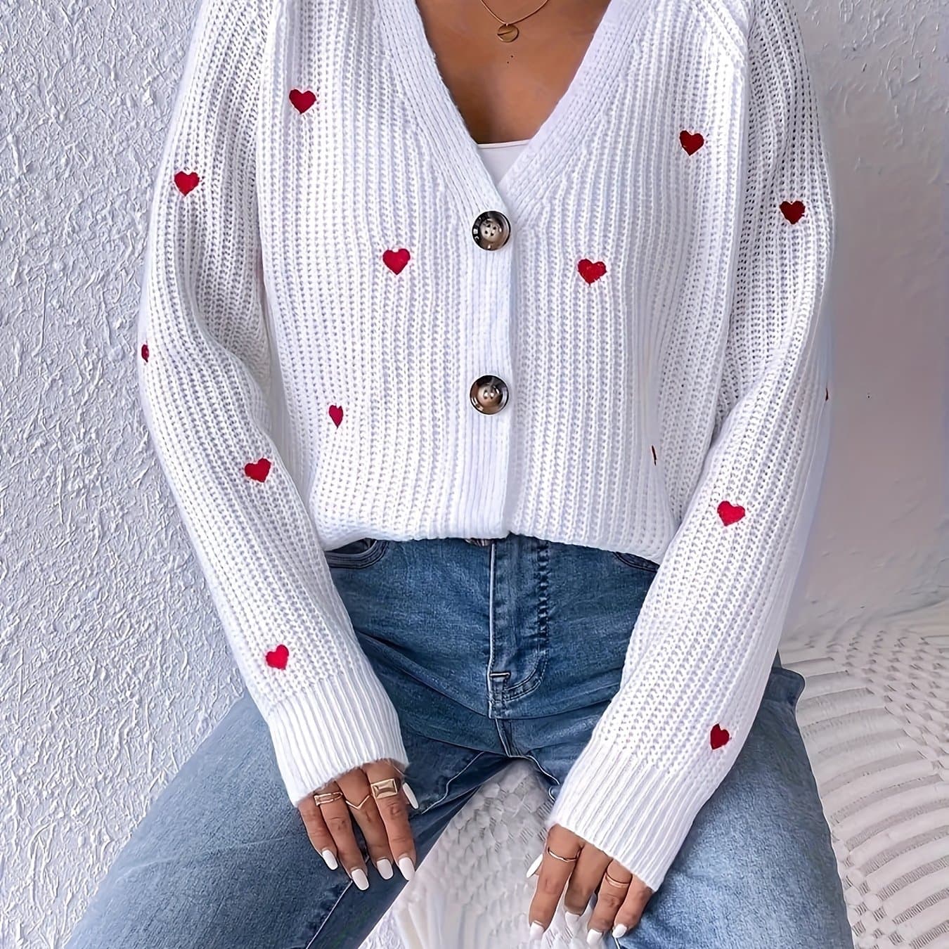 TEMU Embroidered Cardigan