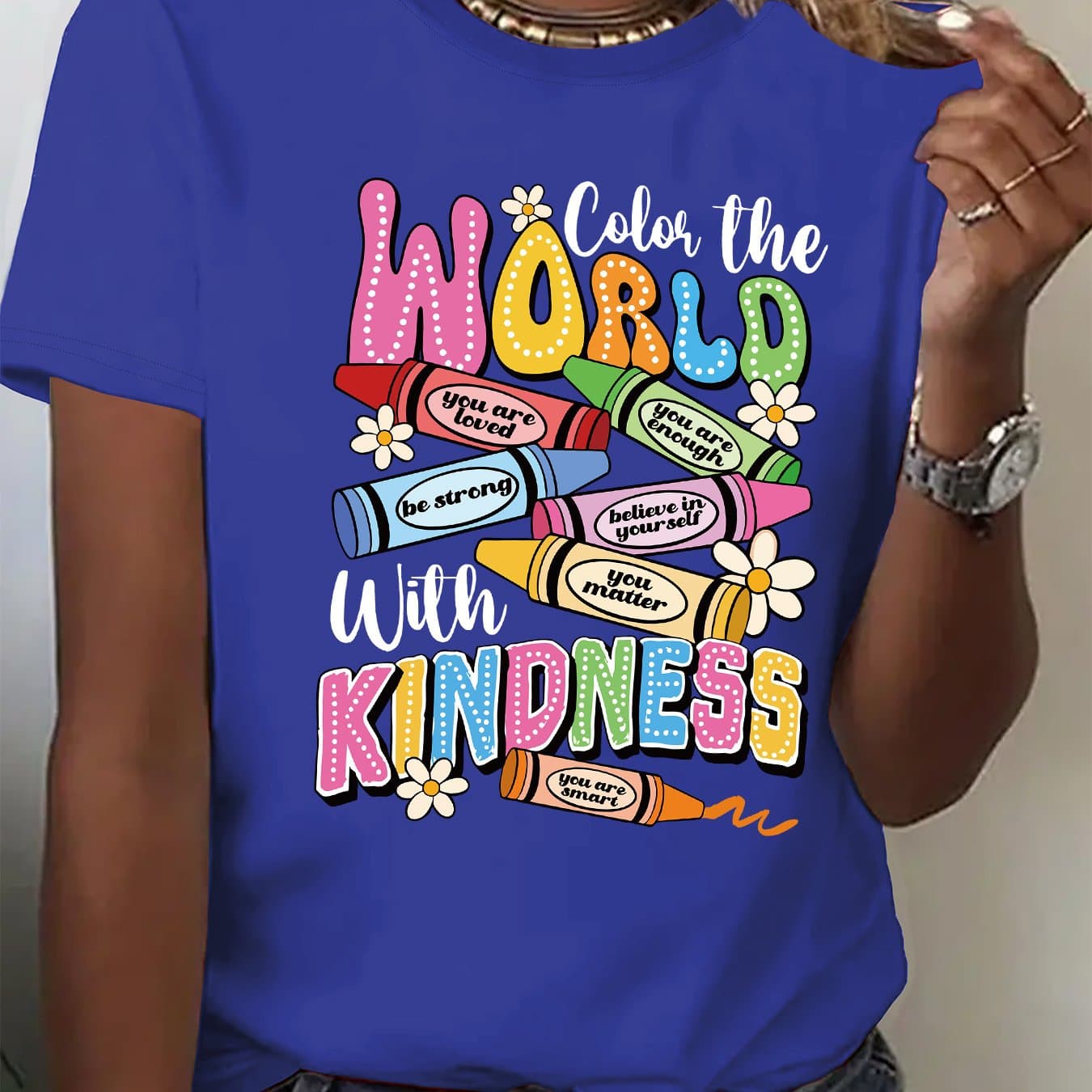 TEMU Graphic Print T-shirt, Short Sleeve Crew Neck Casual Top For Summer And Spring, Women's Clothing thumbnail 3