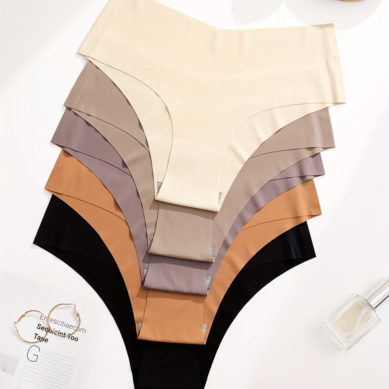 TEMU Seamless Mid-rise Bikini Panties 5-pack Hipster