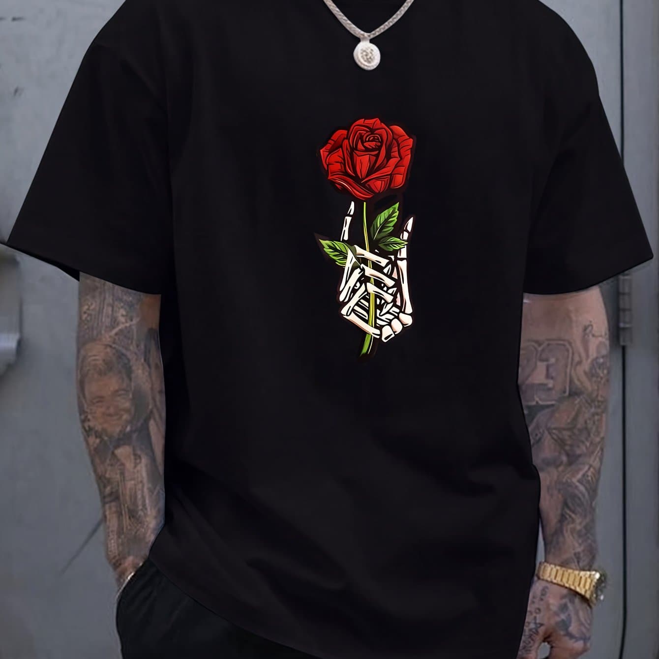 TEMU Xiangpan ' Of Men's Fashionable Casual Round-neck T-shirts, Versatile Tops For Summer Men's Clothing