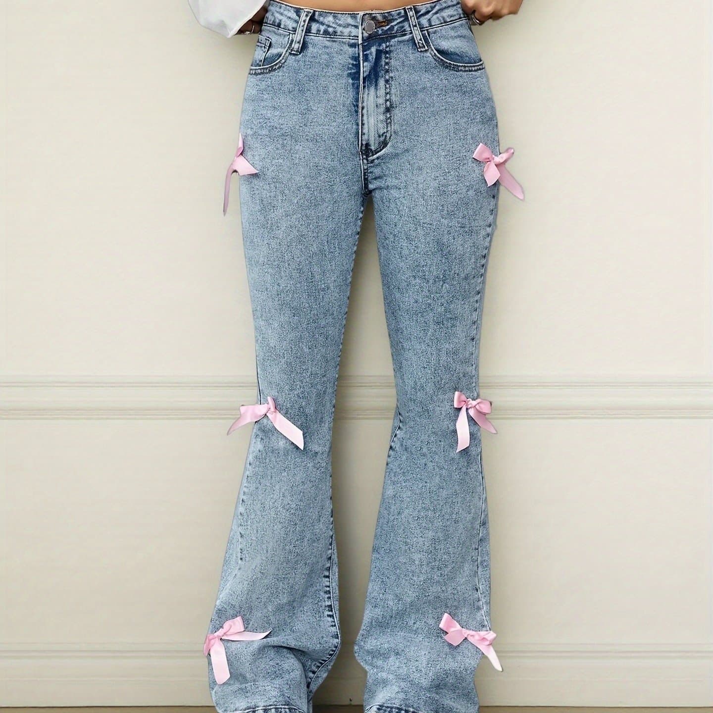 TEMU Teen Girls' Y2k Retro Heart Embroidered Straight-leg Jeans-waist Loose Fit Denim Pants, Machine Washable Casual Skateboarding& Halloween Christmas Outfits, Jeans For Teen Girls, Jeans, Jeans