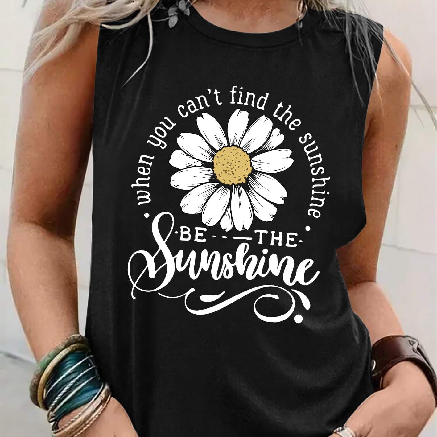 TEMU Graphic Print Tank Top, Sleeveless Casual Top For Summer And Spring, Women's Clothing