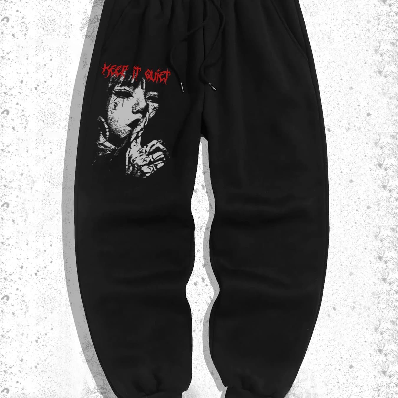 TEMU Men's Casual Jogger Pants With Gothic Character Head Prints