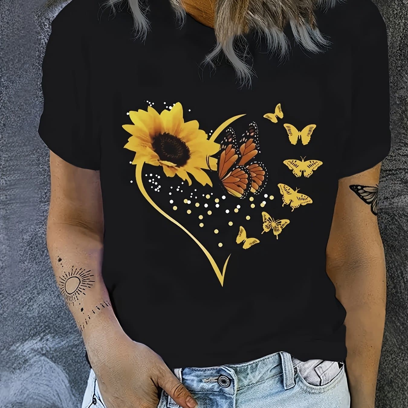 TEMU Chic Alphabet-print Tee - Versatile, & Comfortable, Women's Casual T-shirt Fashionable Womens Graphic Print T-shirt - Casual Short Sleeve Crew Neck Top - Lightweight & Breathable For Wardrobe