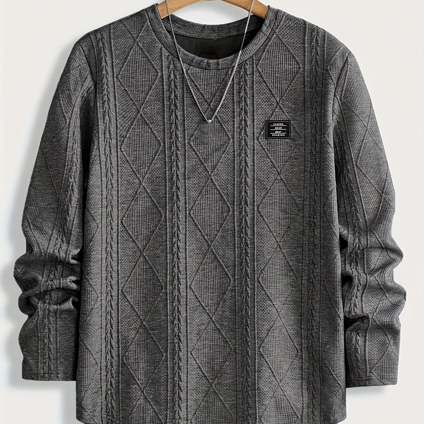TEMU Men's Round Neck Long Sleeve Top