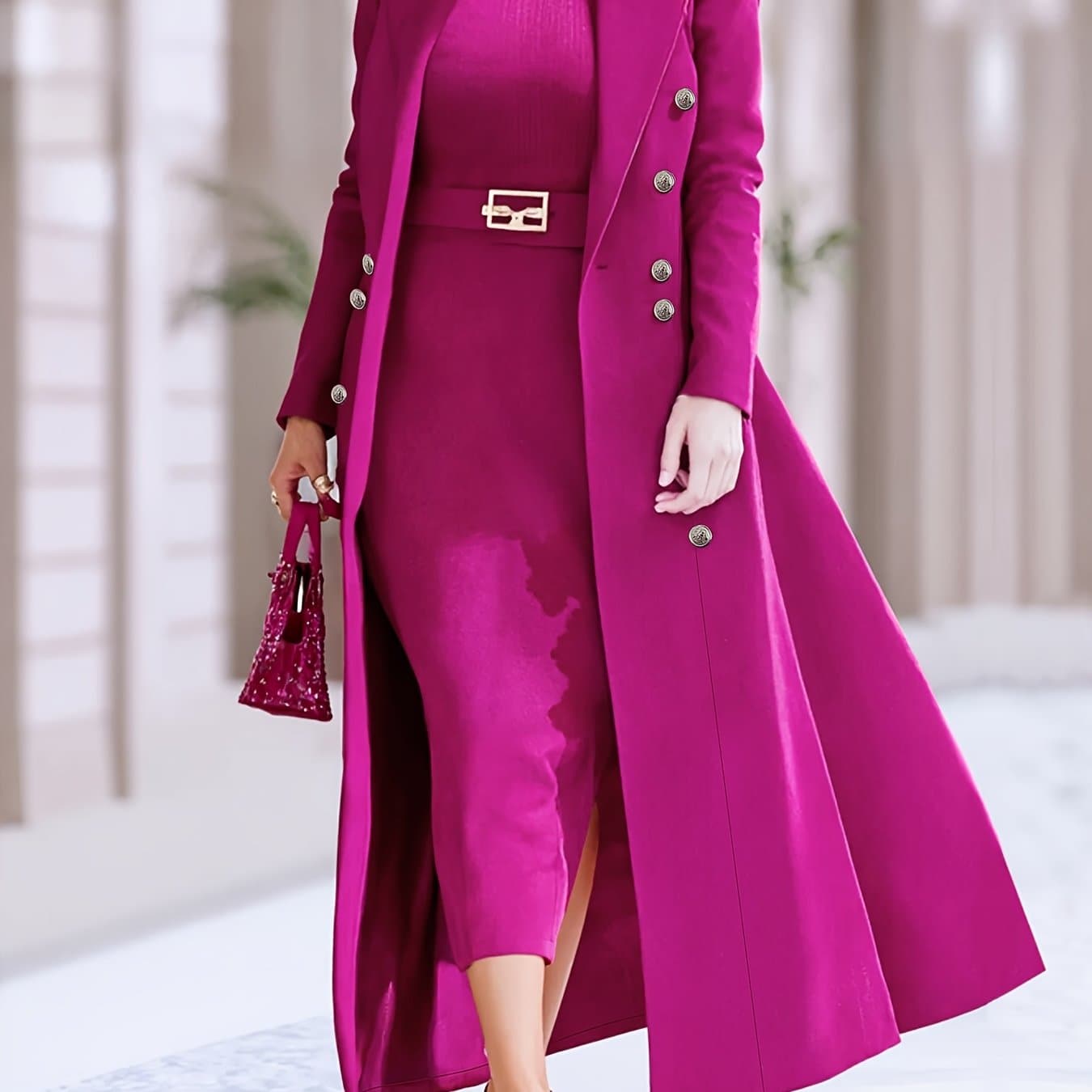 TEMU Spring And Autumn Versatile Elegant Fashion Commuter Street Women's Long Coat Jacket