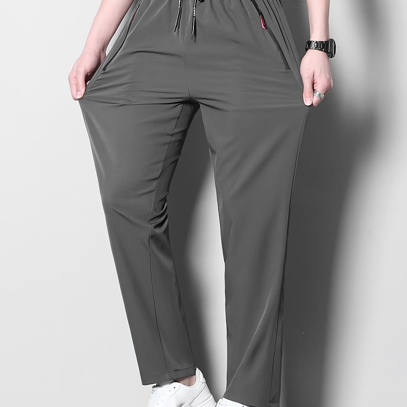 TEMU Men's Casual Trousers Men's Fashion Trendy Breathable Long Pants Quick-dry Fabric Athletic Pants