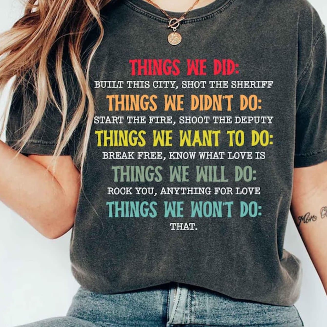 TEMU Things We Did Didn't Want Will Won' Tee, Retro Vintage T-shirt, Things We Did Tee, Funny Tee Listing