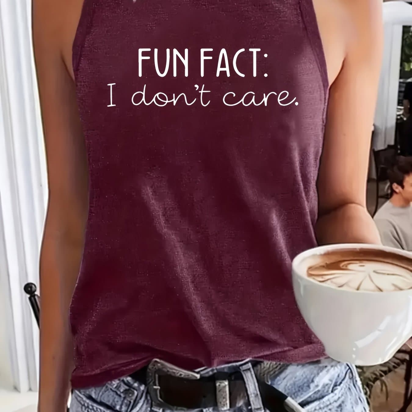 TEMU Fun Care Women's Regular Round Neck Vest - Fun Cartoon Pattern Print, Casual - Machine Washable, Casual Fashion Simple Women's Wear