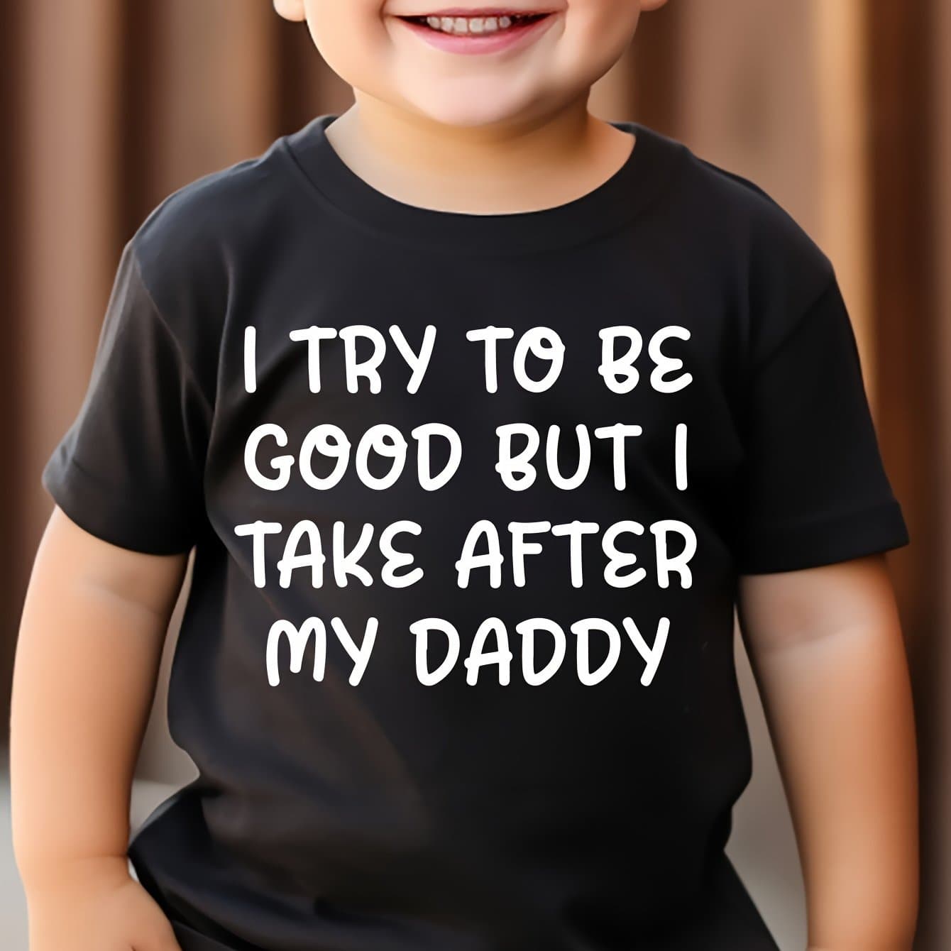 TEMU I Try To But I Take After My Daddy Print 100% Boy T-shirt
