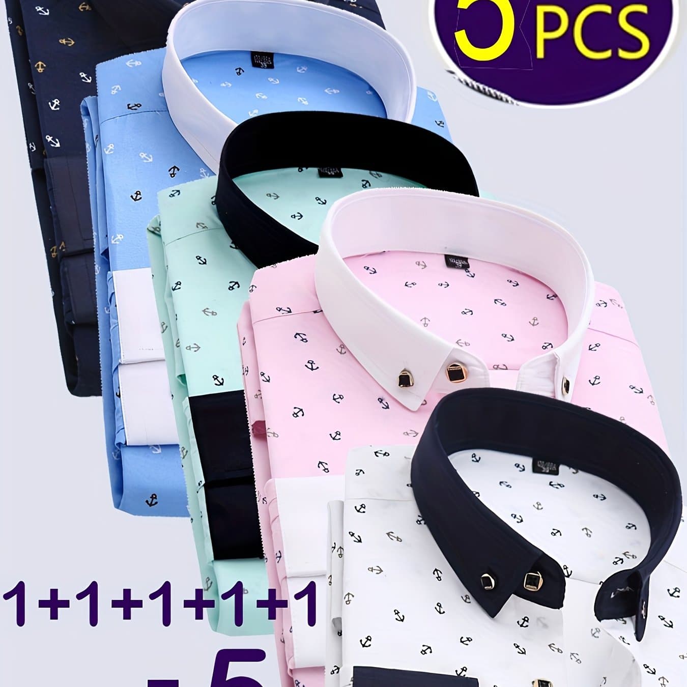 TEMU Set Of 's Floral Casual Button-up Long-sleeve Shirts | | Perfect For Any Season | Material | Great For Outdoor Activities, Light Business Meetings, Social , Dates, And Celebrations