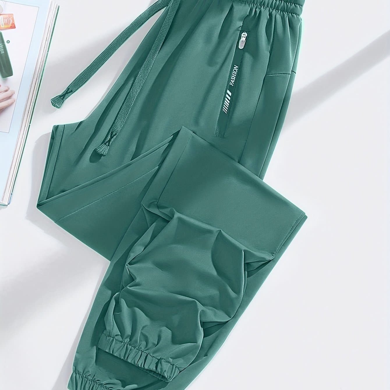 TEMU 1pc Women's Spring/summer Sports Pants, Fabric, Casual Athletic Pants, Elastic Waistband, Women's Trousers