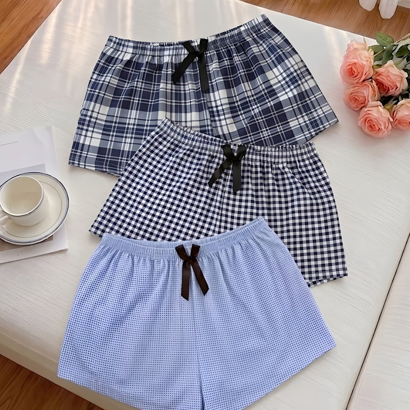 TEMU Bow Micro-elastic Comfortable Loose Set Of 3pcs