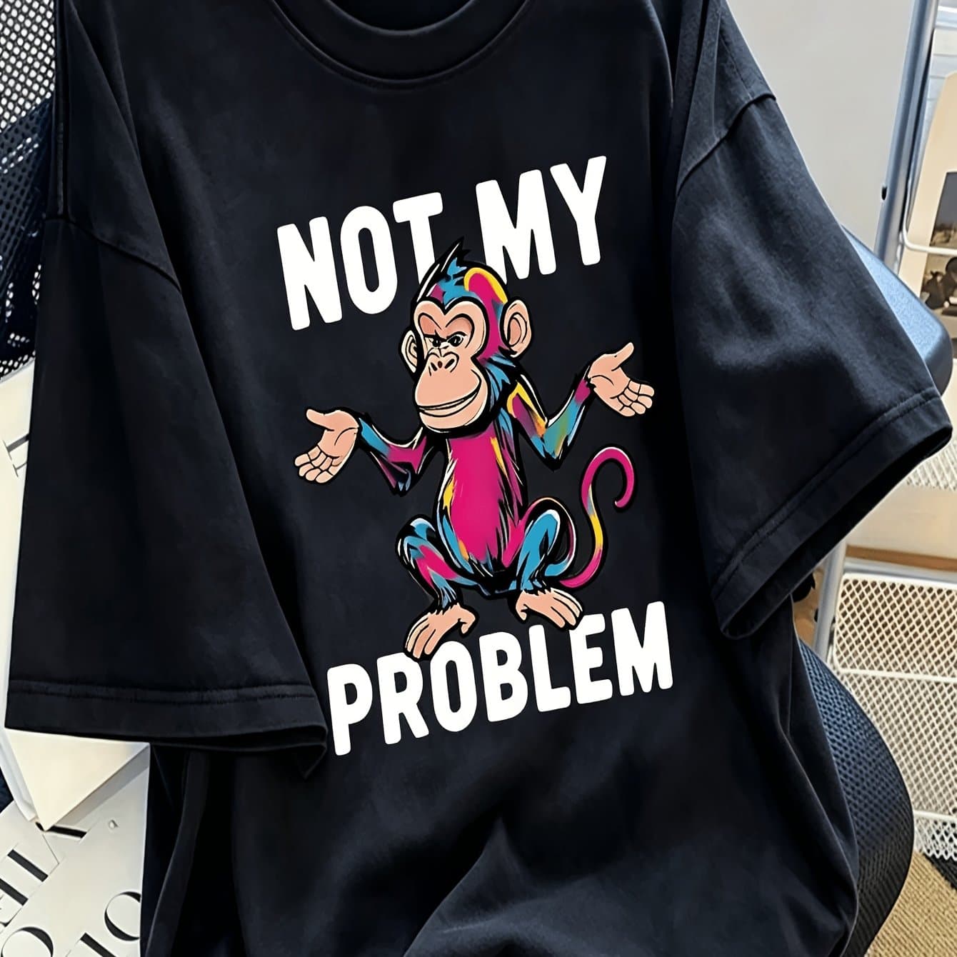 TEMU Women's Trendy Printed Washed T-shirt - 180g Thick, Retro Street Style, Round Neck, Short Sleeves, Machine Washable, Perfect For Casual Spring And Summer Wear, Unique Loose 's T-shirt.