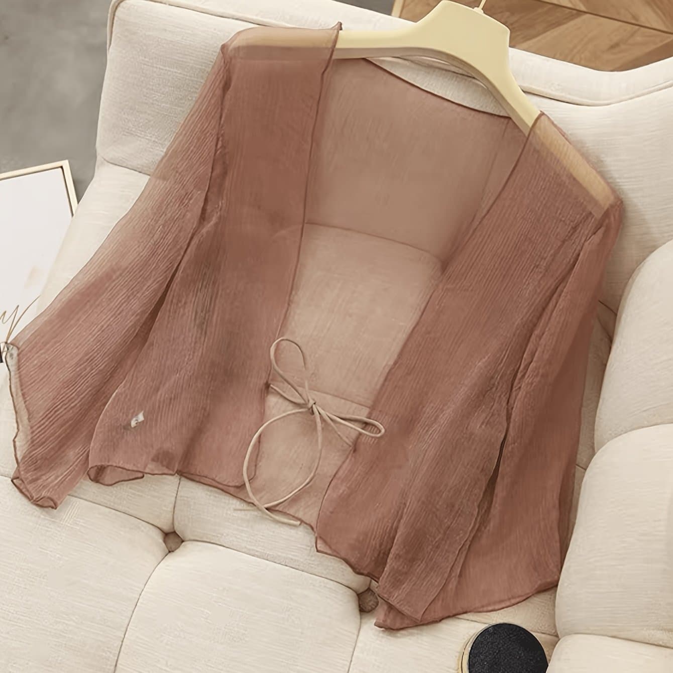 TEMU Shawls With Skirts In Summer And Chiffon Cardigans On The Beach Clothes For Women Short Loose Air-conditioned Shirts Thin Coats Long-sleeved Blouses