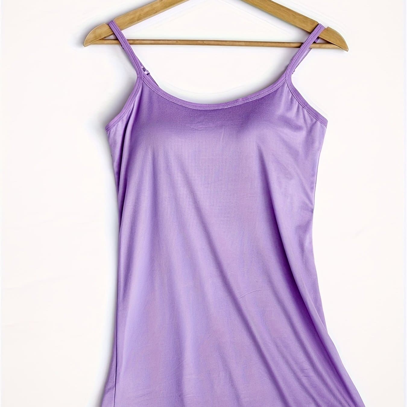 TEMU Seamless Women's Tank Top With Built-in Bra - Soft, Stretchy &