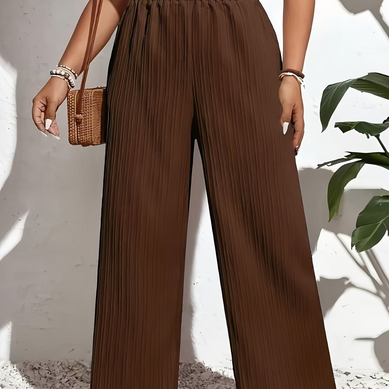 TEMU Plus Size, Plus Size Women' Color Pants