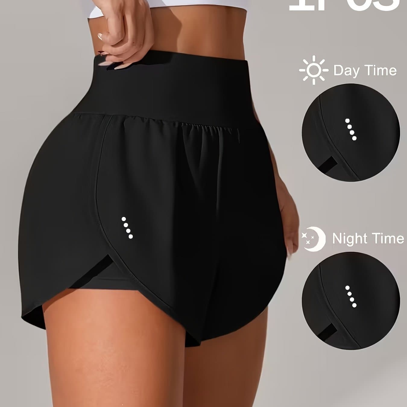TEMU Women's Quick-dry High- Shorts, Tummy Control And Anti-see-through, Seamless Moisture-wicking Athletic Swimwear, Suitable For Gym, Fitness, Running, , And Beach Vacations