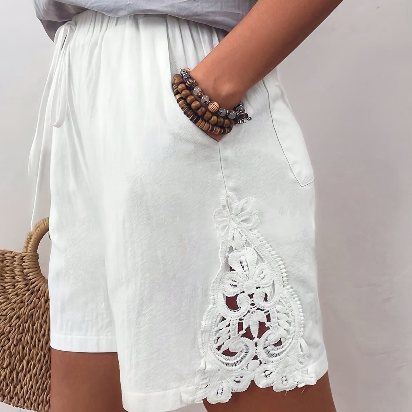 TEMU Women's Lace Pocket Shorts