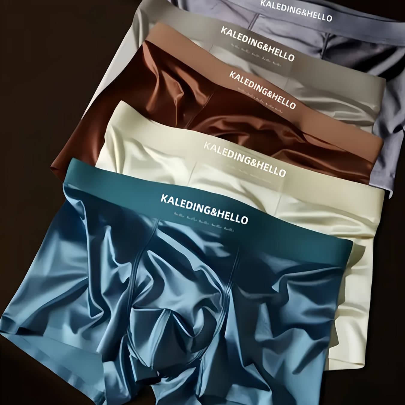 TEMU 5pcs Men's Boxer Briefs - Fiber Fabric, Soft & Breathable, Solid Colors (light Blue, Beige, Brown), Fit For Casual Attire, Comfortable Underwear, Smooth Texture,, 3pcs (color Sent)
