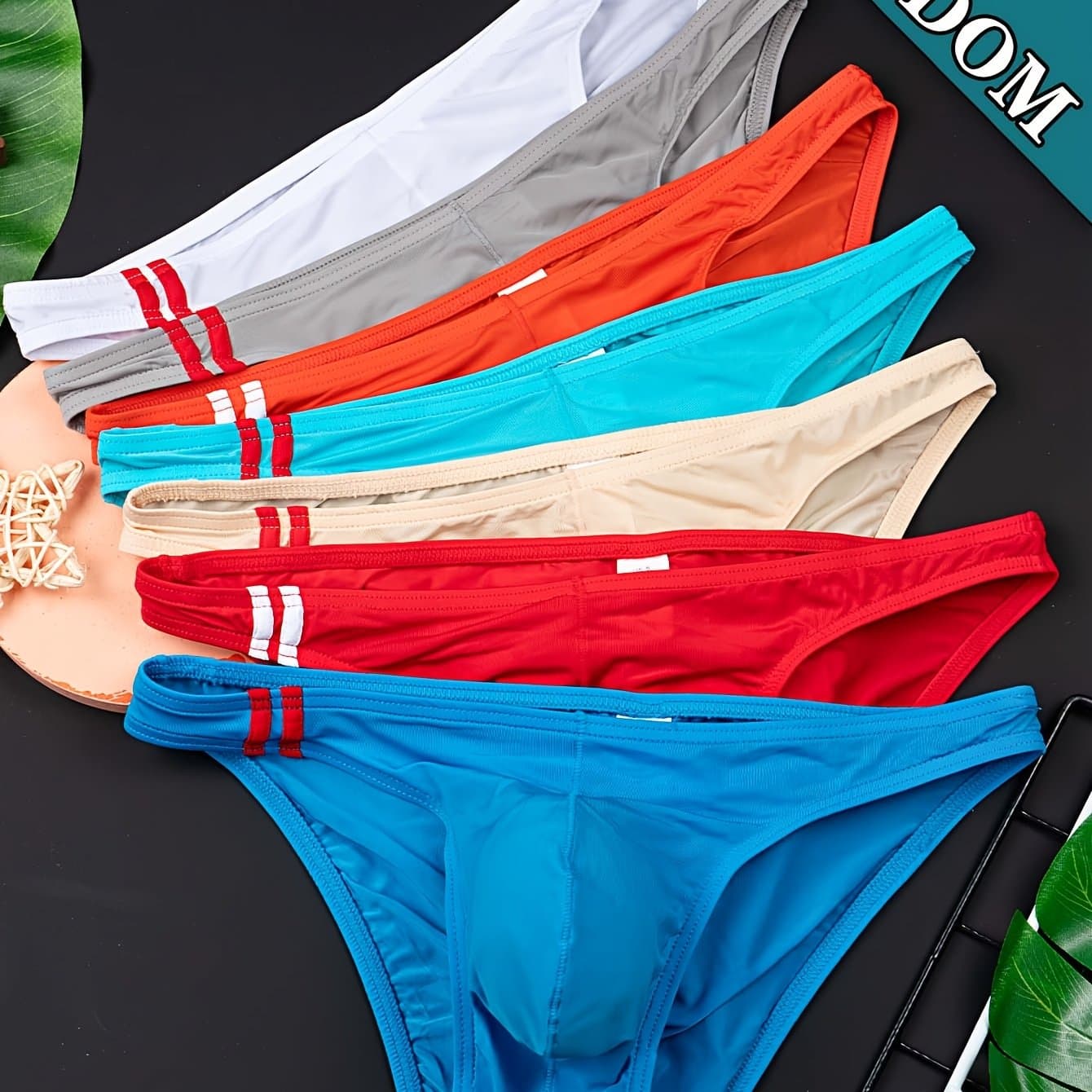 TEMU 5pcs Random Colors Men's Cool & Smooth Briefs, Men' Color Breathable Comfortable Soft Briefs, Men's U-stretch Fitted Briefs, Men's New Summer Casual Briefs